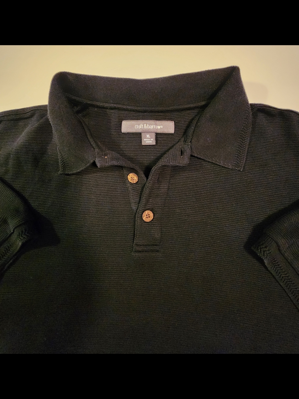 croft & barrow Black Polo Shirt - Men's Classic Knit - Picture 4 of 5